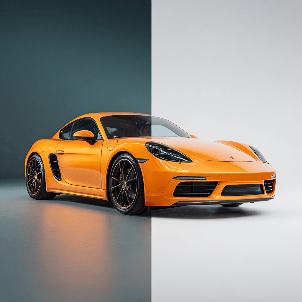 Professional detailer cleaning a luxury car interior with specialized tools