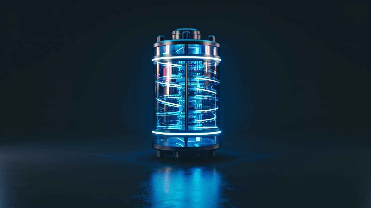 Futuristic solid-state battery technology concept