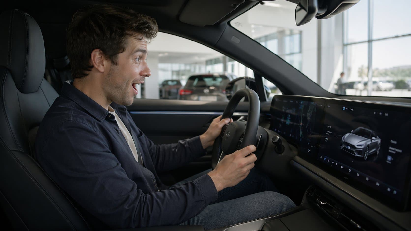 First-time EV buyer picking up a new car