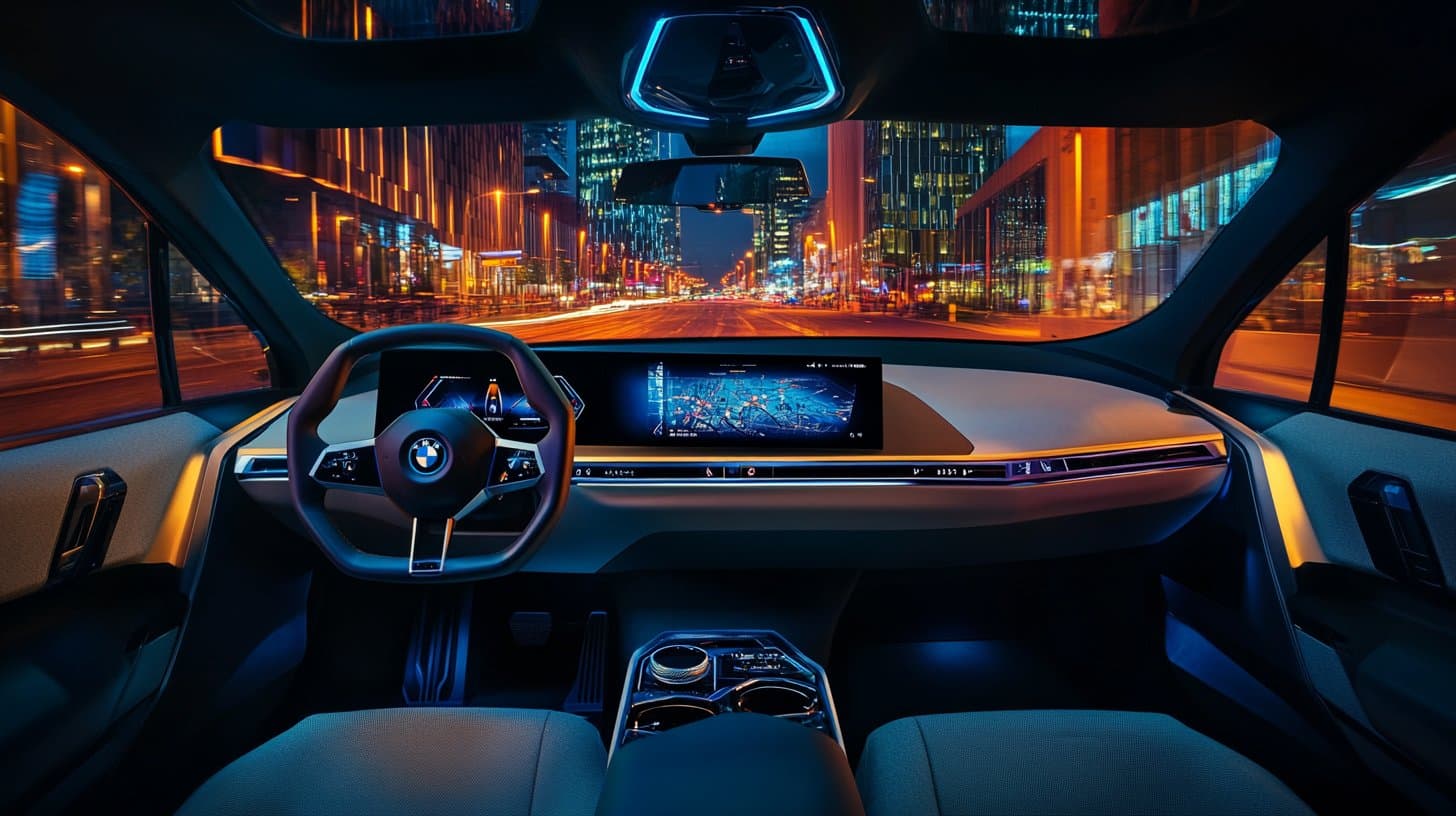 BMW iX3 interior with panoramic curved display