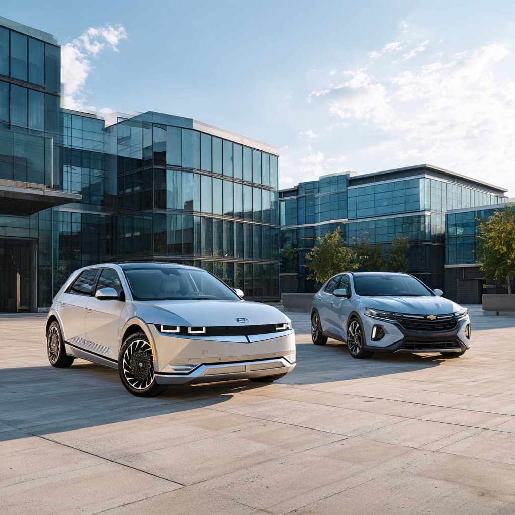 Hyundai Ioniq 5 and Chevrolet Equinox EV side by side