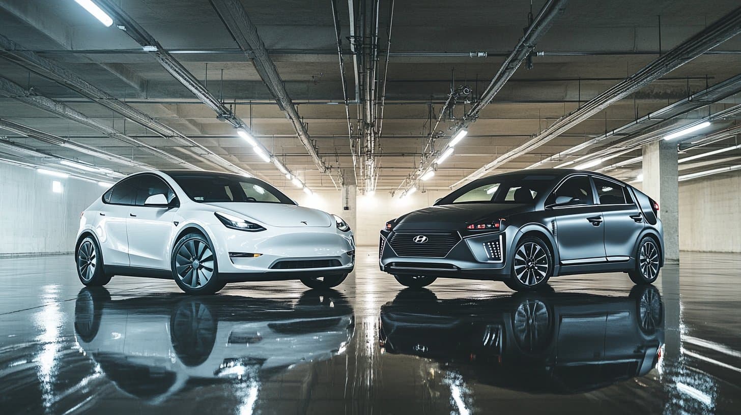 Tesla Model Y and Hyundai Ioniq 5 side by side comparison
