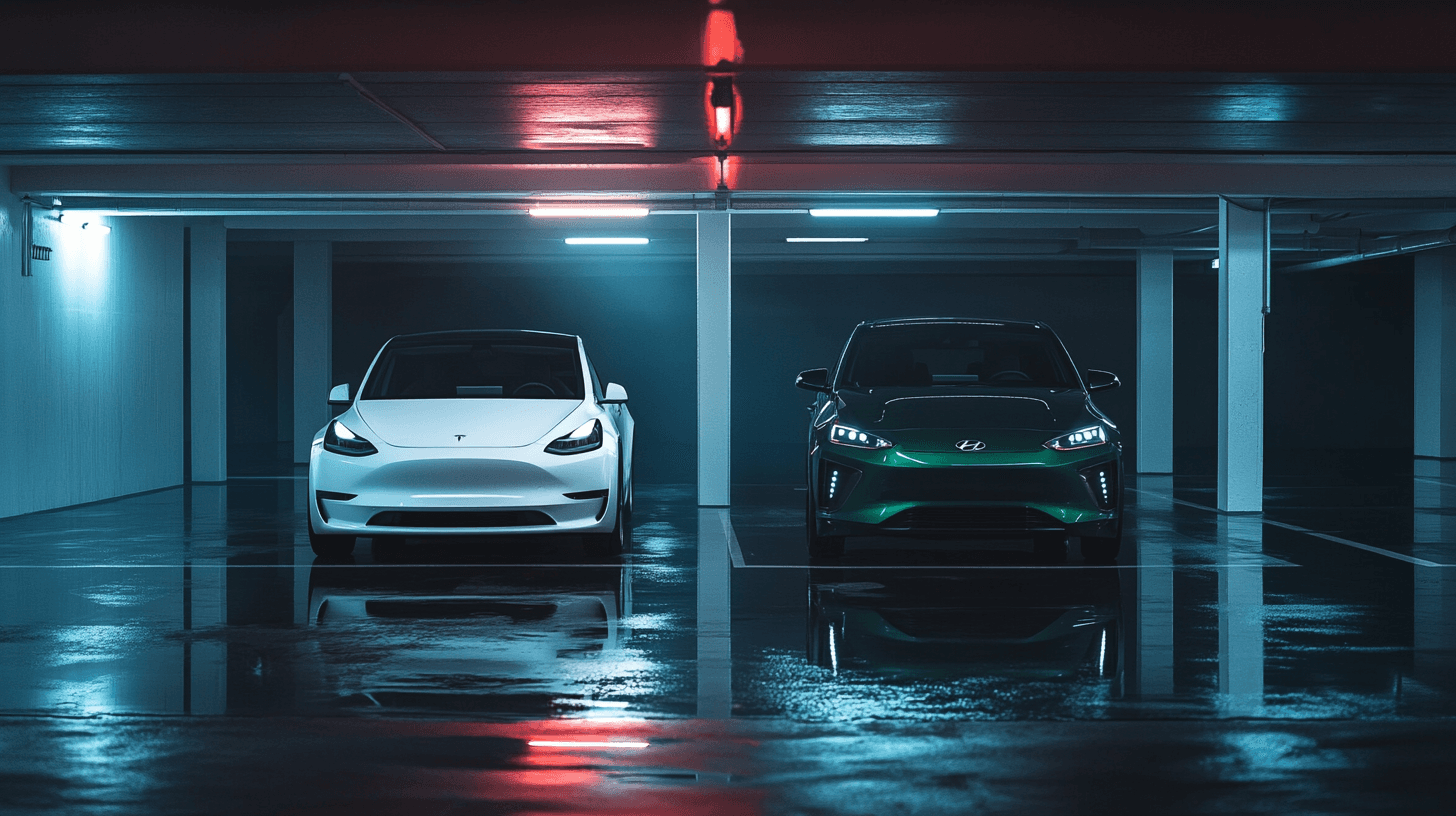 Tesla Model Y and Hyundai Ioniq 5 side by side comparison
