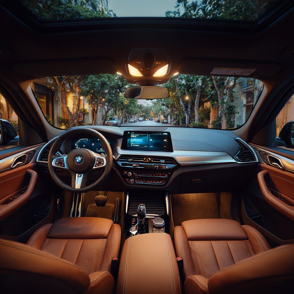 BMW iX3 interior with panoramic curved digital display